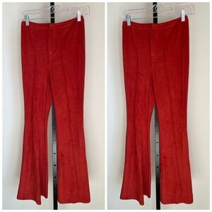 H&M Burnt Orange Faux Suede Flare  Pants